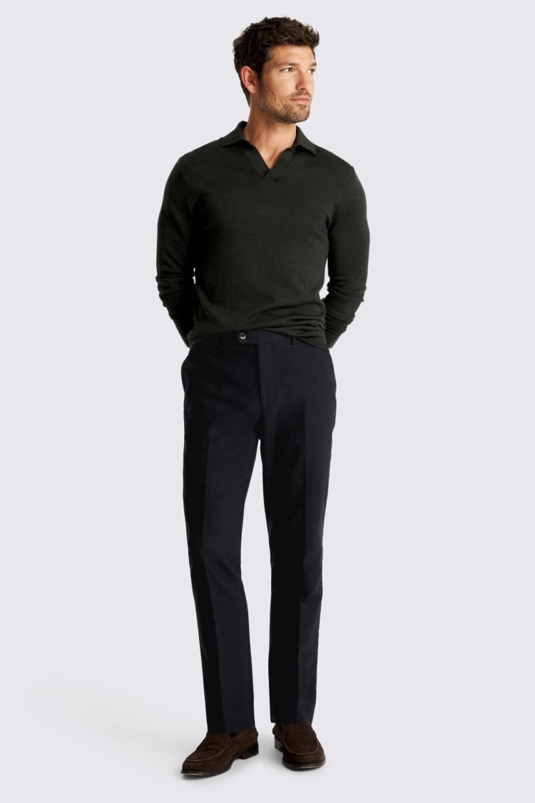Navy Moleskin Trousers